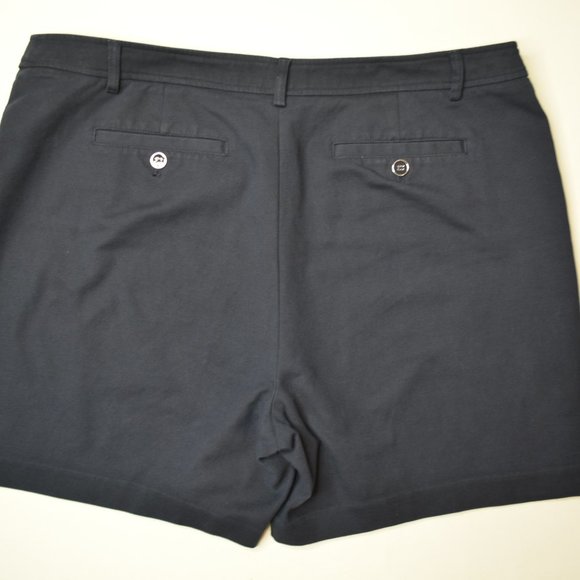 Rafaella CURVY Size 14 Womens Dark NAVY BLUE Stretch CASUAL Dress Trouser SHORTS - Picture 3 of 4